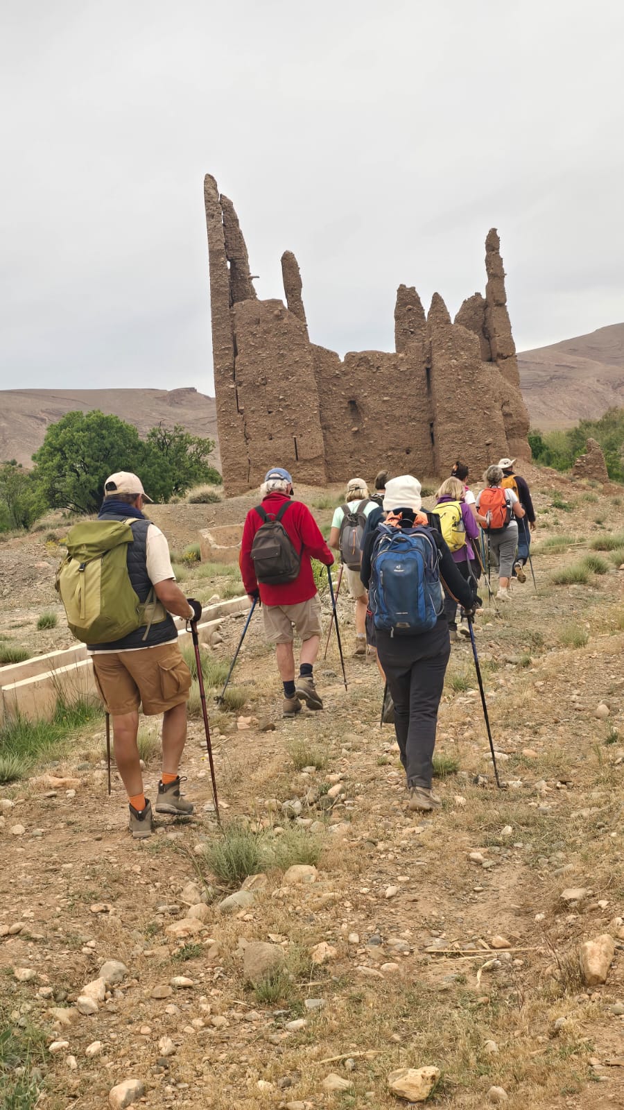The line of trekkers · valley crossing